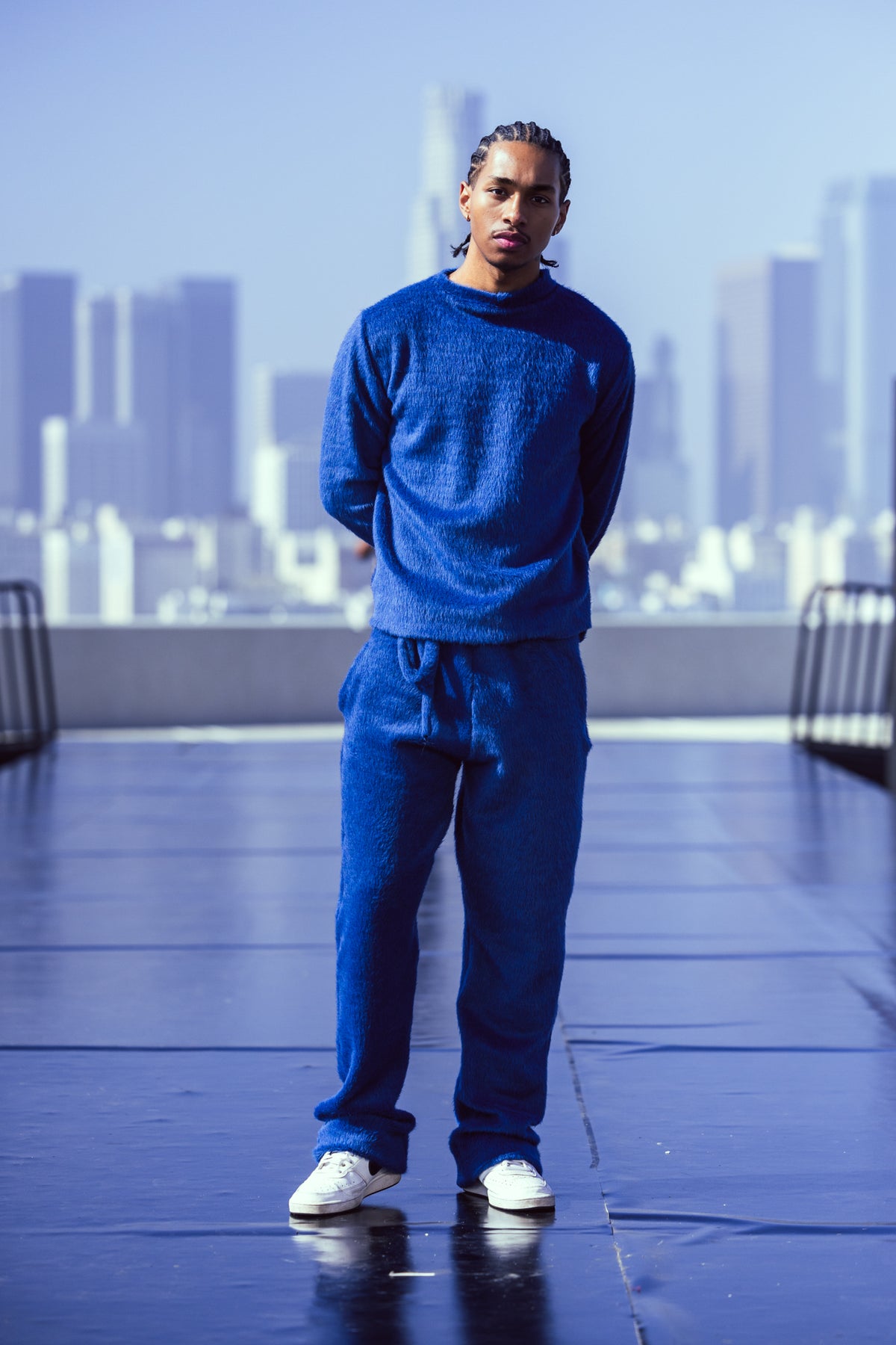 Cozy Fuzzy Blue Sweatpants LYNZI